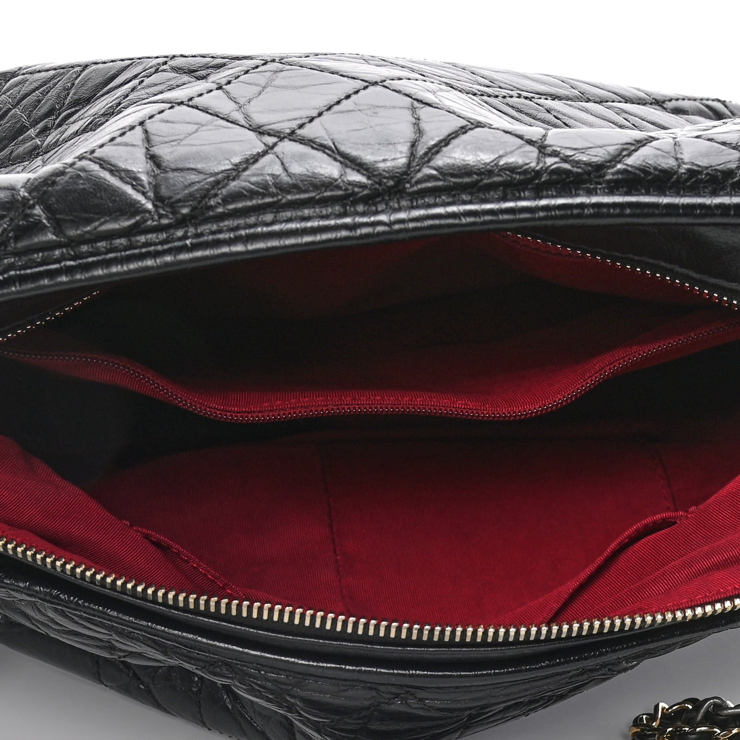 Aged Calfskin Quilted Large Gabrielle Hobo Black