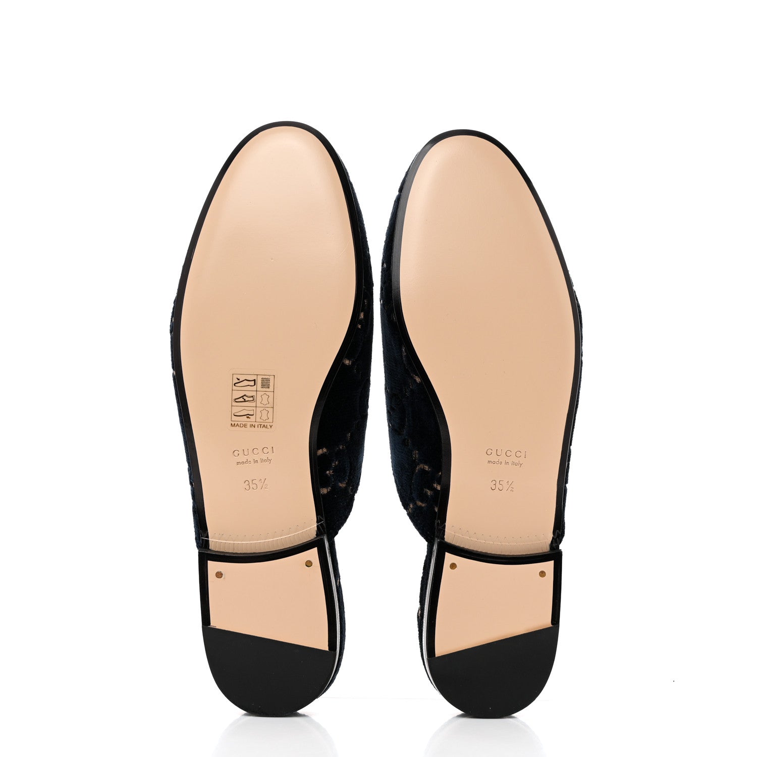 Gucci Velvet GG Monogram Womens Princetown Slippers 35.5 Blue Beige 5 of 9