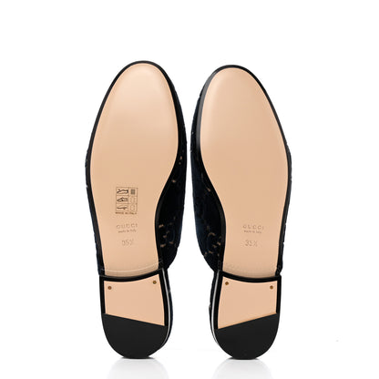 Gucci Velvet GG Monogram Womens Princetown Slippers 35.5 Blue Beige 5 of 9