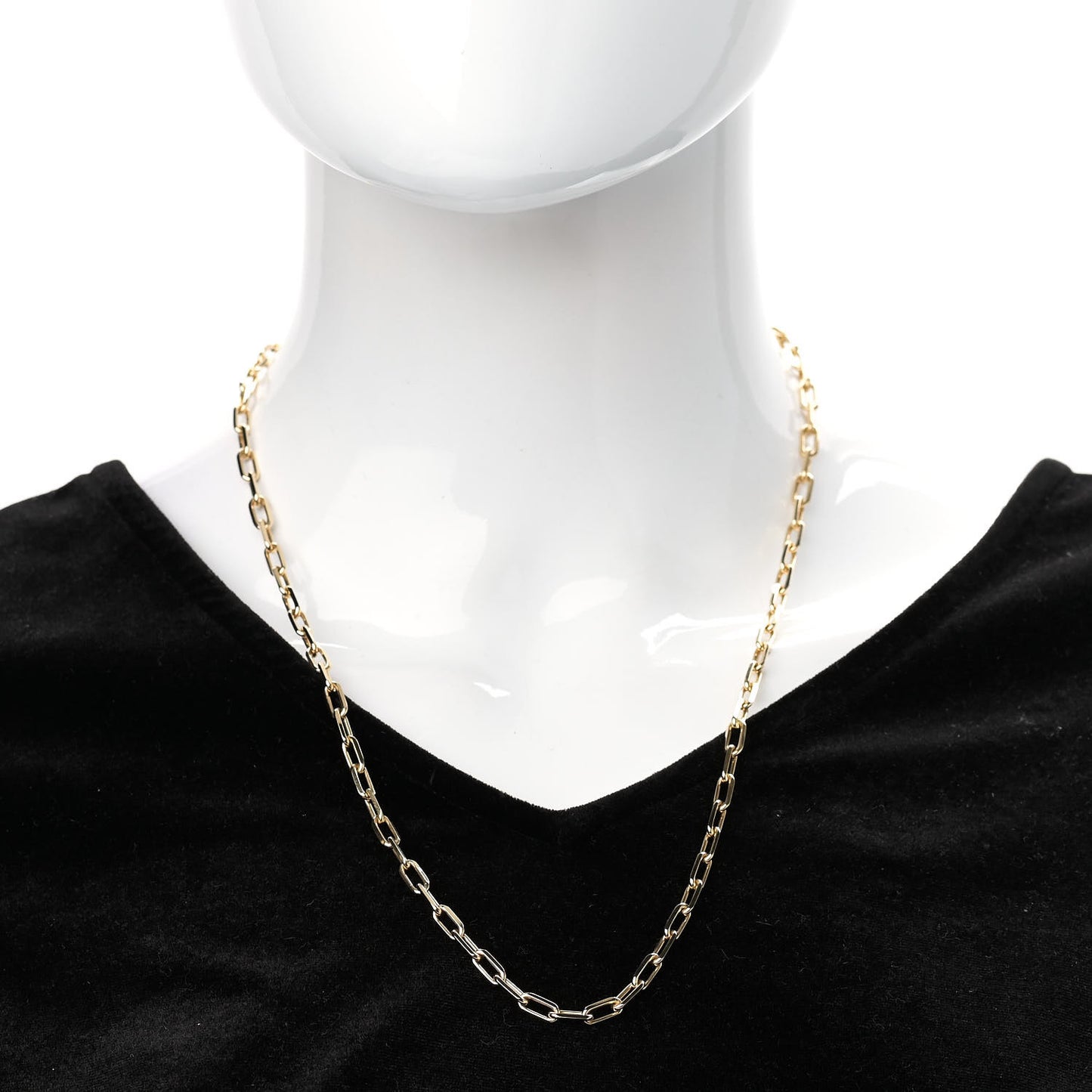 18K Yellow Gold SM Santos De Cartier Link Necklace 22"