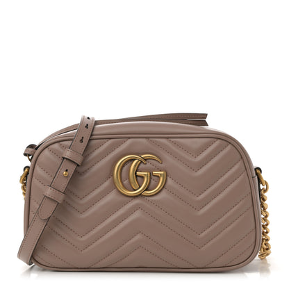 Gucci Calfskin Matelasse Small GG Marmont Chain Shoulder Bag Porcelain Rose 1 of 12