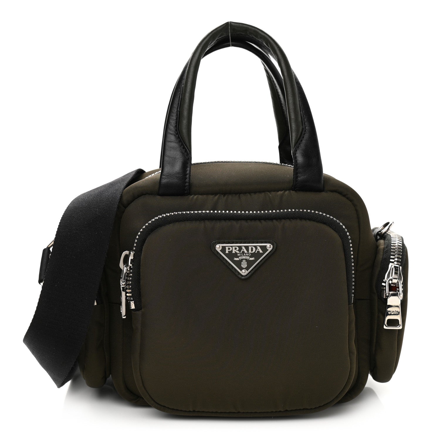 Prada Tessuto Nylon Pocket Top Handle Cargo Bag Mimetico Black 1 of 12