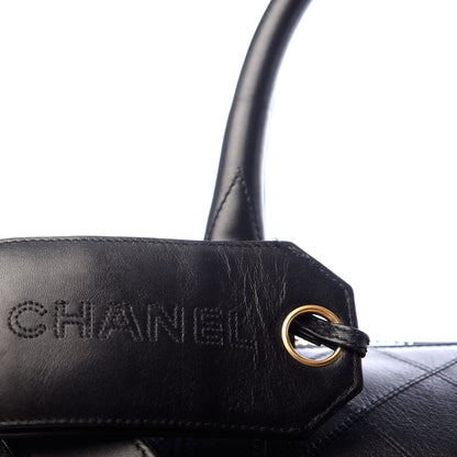 Chanel Calfskin Diamond Stitched Duffle Bag Black 7 of 9