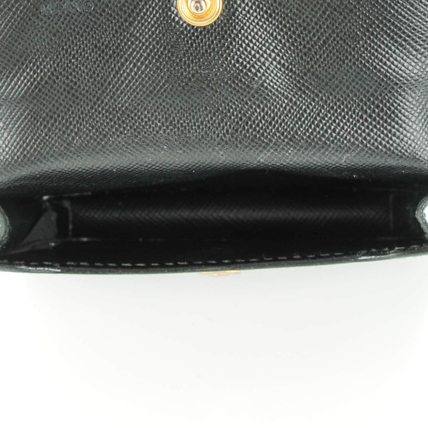 Prada Saffiano Metal Flap Card Holder Black 5 of 7
