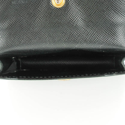 Prada Saffiano Metal Flap Card Holder Black 5 of 7