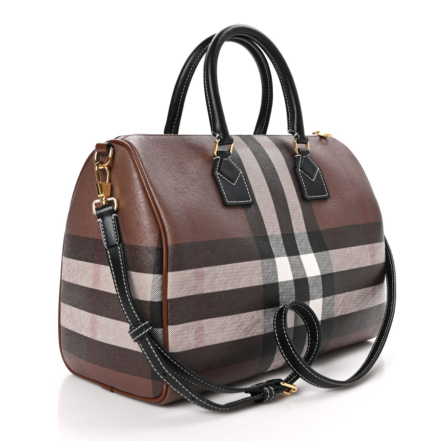 E-canvas Check Bowling Bag Dark Birch Brown