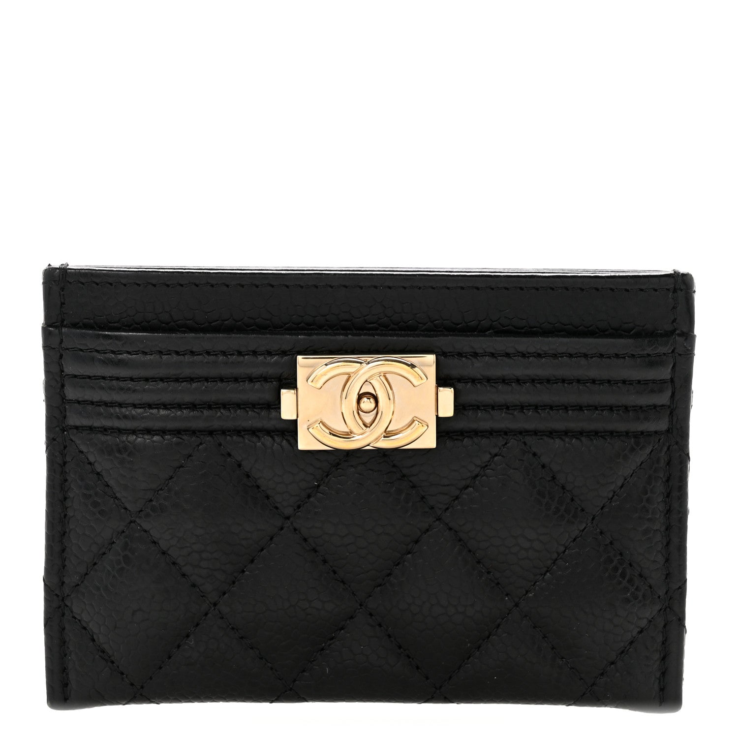 Chanel Caviar Quilted Boy Card Holder Black 1 of 10