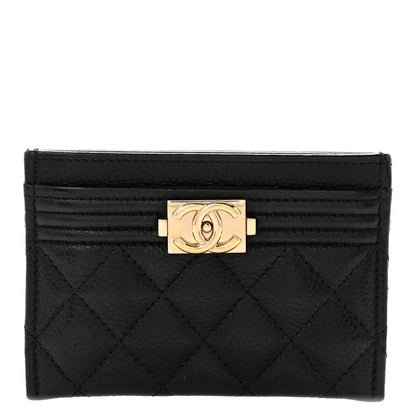 Chanel Caviar Quilted Boy Card Holder Black 1 of 10