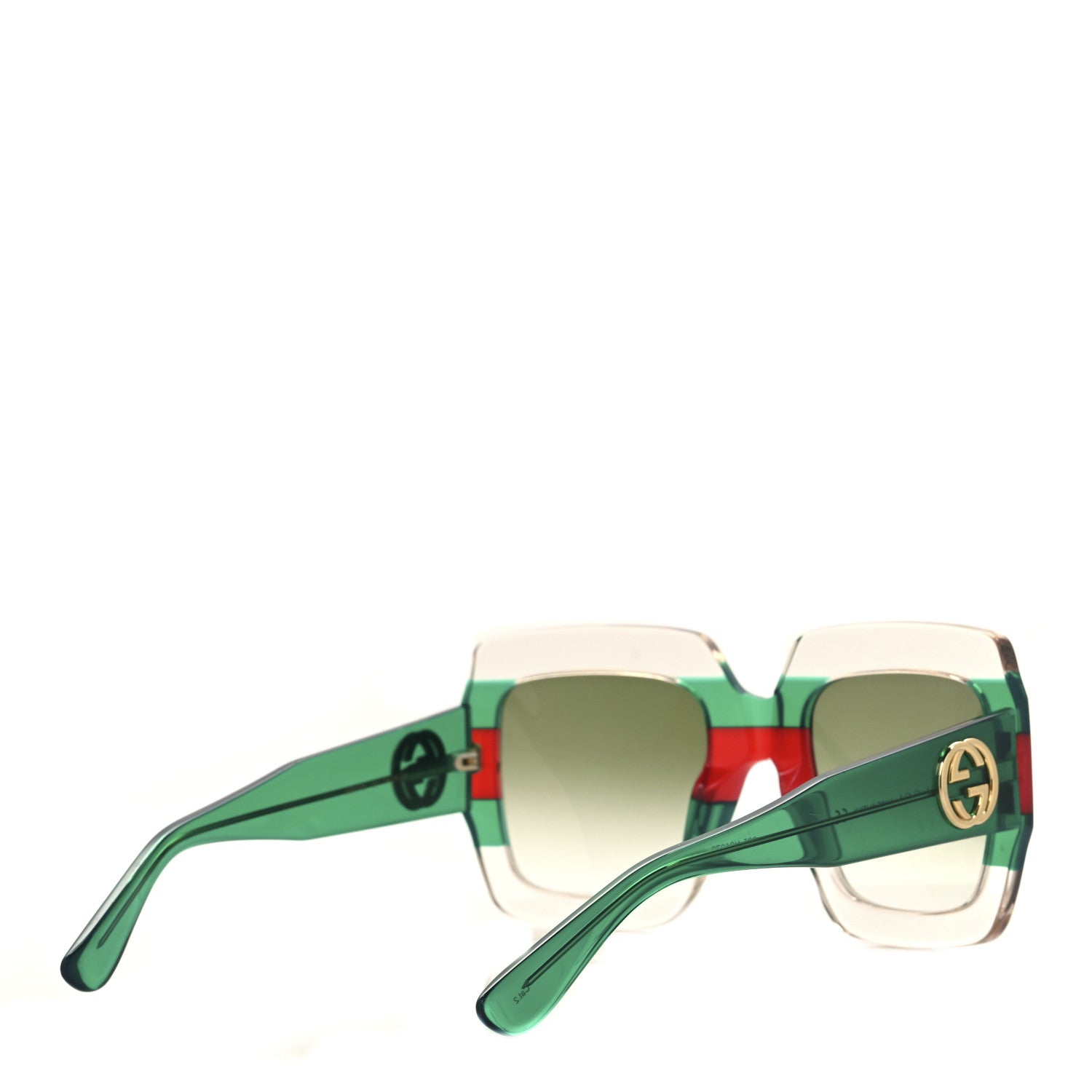 Gucci Square Web Frame GG0178S Sunglasses Green Red 4 of 7