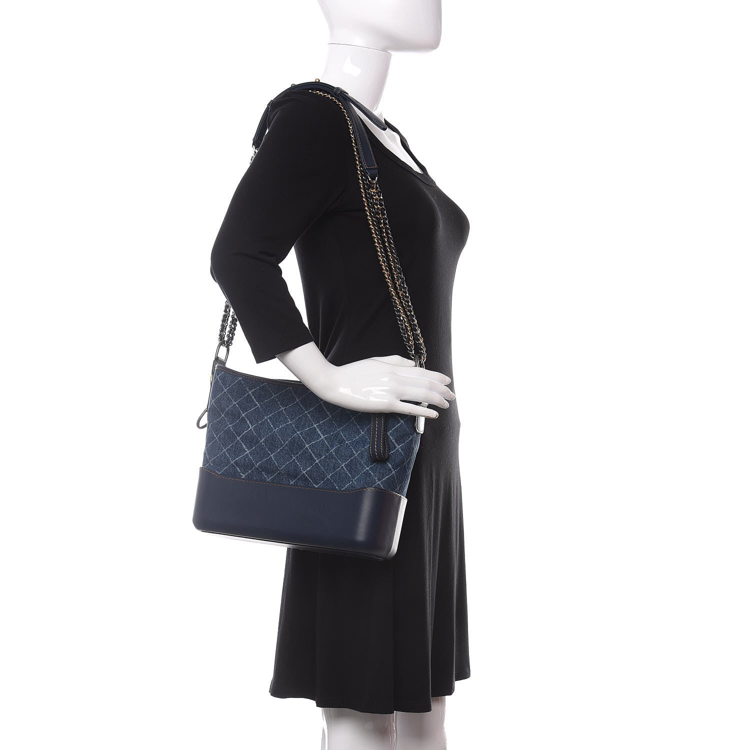 Chanel Denim Calfskin Medium Gabrielle Hobo Blue 2 of 14