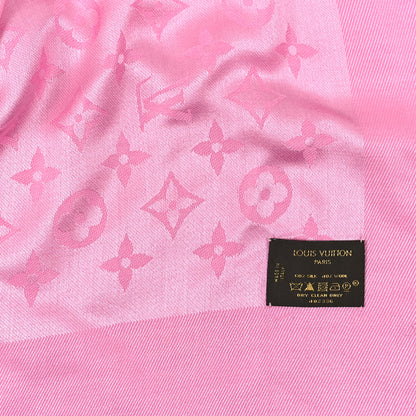 Louis Vuitton Silk Wool Monogram Shawl Pink 4 of 4