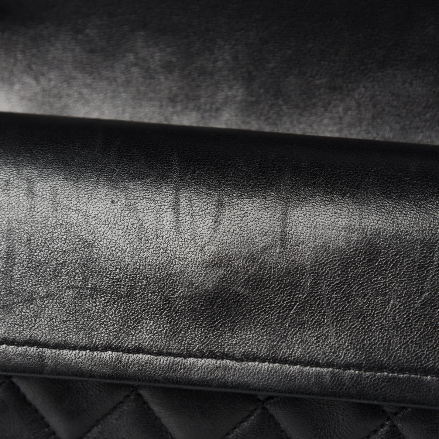 Lambskin Quilted Medium Double Flap Black