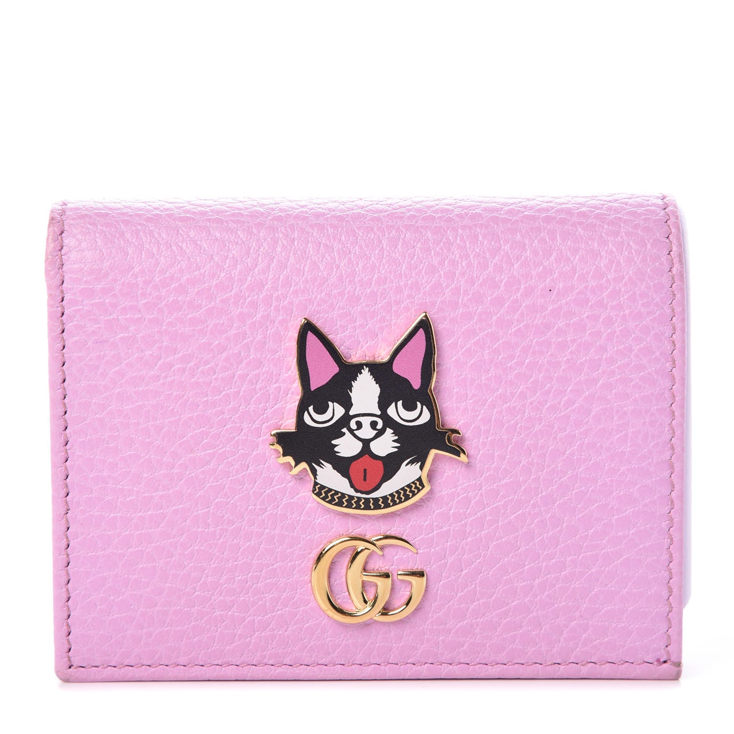 Gucci Dollar Calfskin Bosco Card Case Wallet Malva 1 of 7