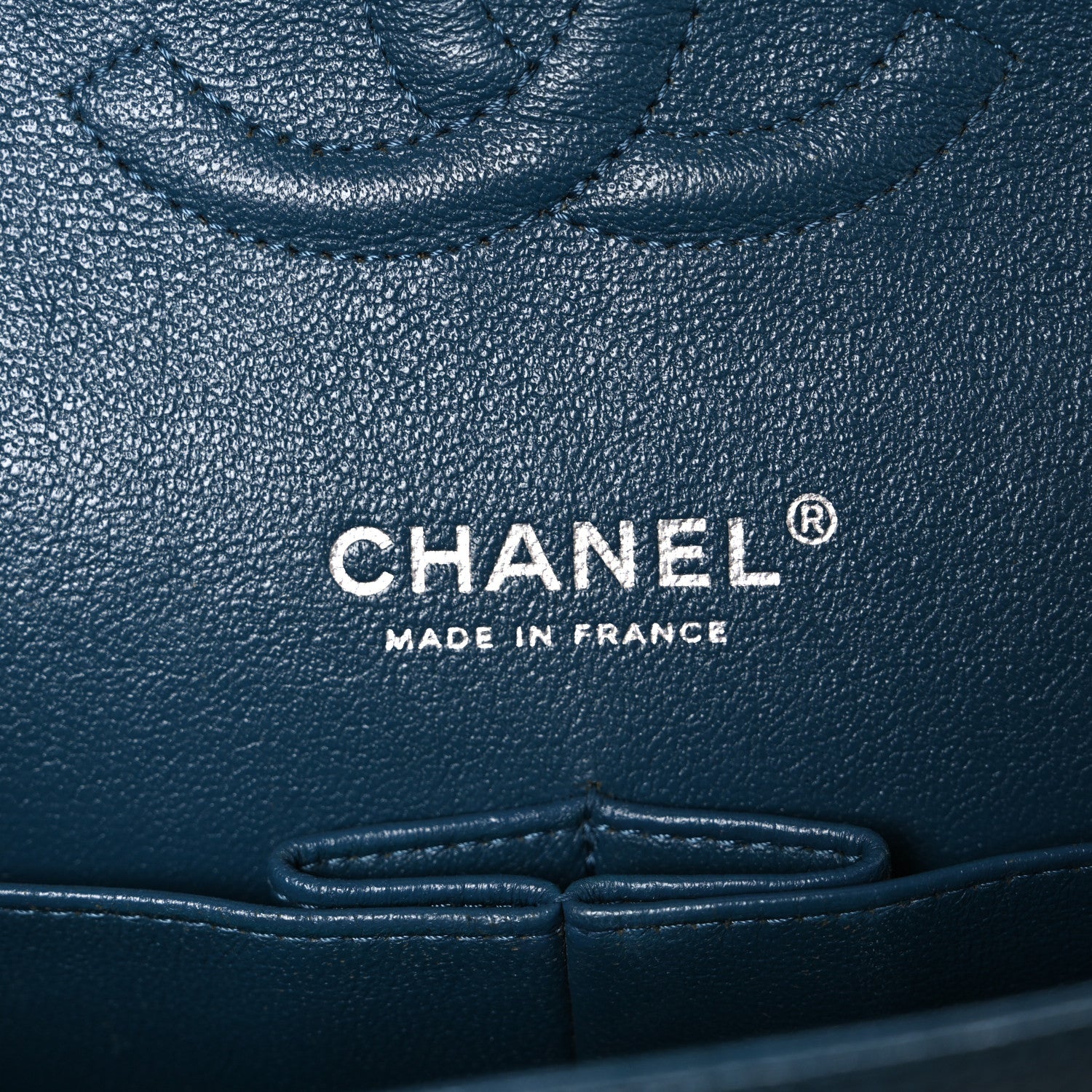 Chanel Caviar Quilted Medium Double Flap Dark Blue 6 of 10
