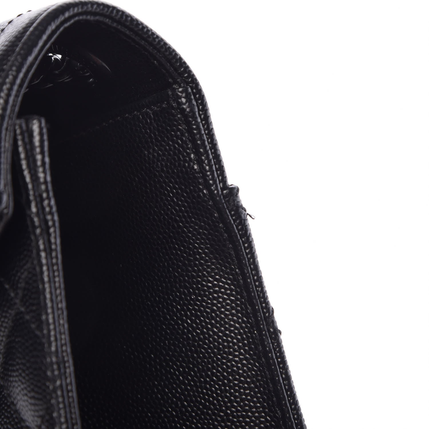 Saint Laurent Grain De Poudre Textured Mixed Matelasse Large Triquilt Monogram Monochrome Satchel Black 9 of 11