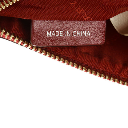Burberry Haymarket Check Small Peyton Crossbody Clutch Bag Military Red 7 of 7