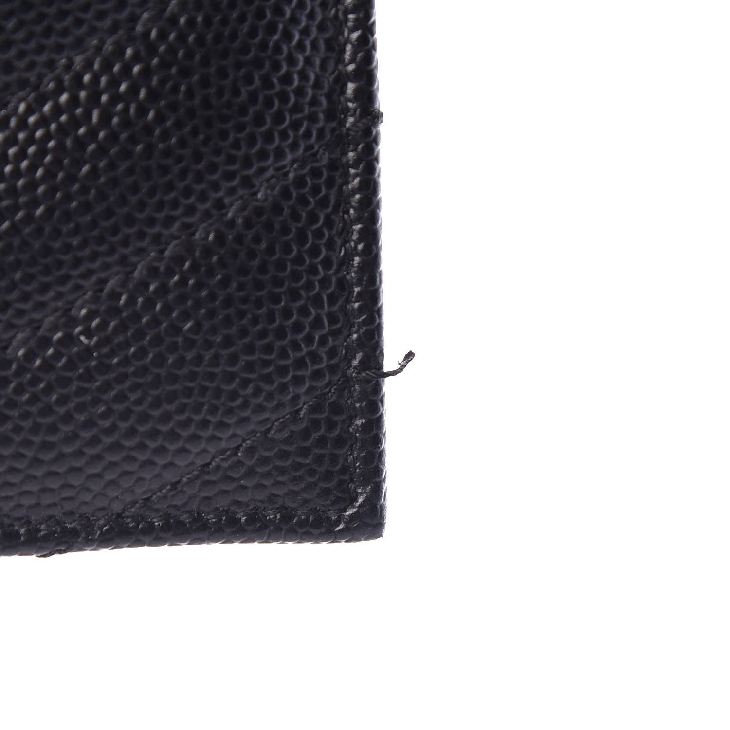 Saint Laurent Grain De Poudre Matelasse Chevron Monogram Credit Card Case Black 8 of 9