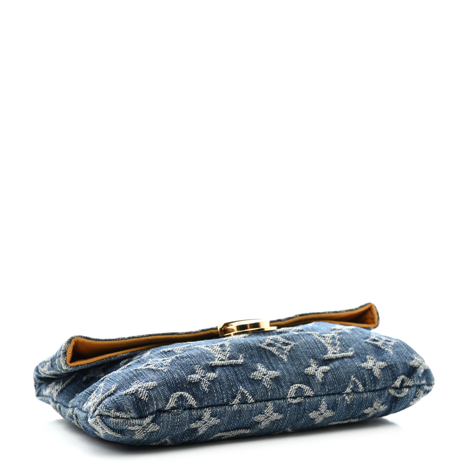 Louis Vuitton Monogram Denim Pochette Plat Clutch Blue 4 of 7