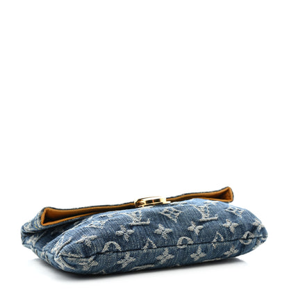 Louis Vuitton Monogram Denim Pochette Plat Clutch Blue 4 of 7