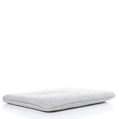 Chanel Woven Straw Raffia Medium Deauville Pouch Grey 4 of 12