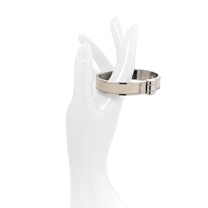 Hermes Epsom Charniere Uni Narrow Hinged Bracelet M White 2 of 6