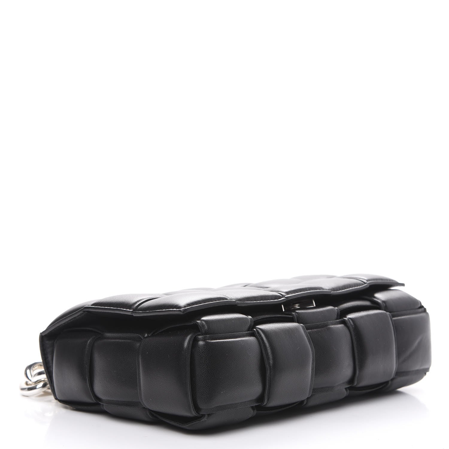 Bottega Veneta Lambskin Maxi Intreccio Padded Chain Cassette Crossbody Bag Black 3 of 8