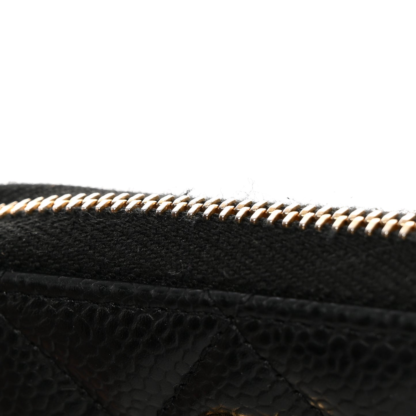 Caviar Quilted Zip Coin Purse Black