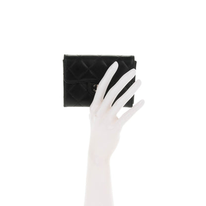 Chanel Lambskin Quilted Flap Card Holder Wallet Black 2 of 10