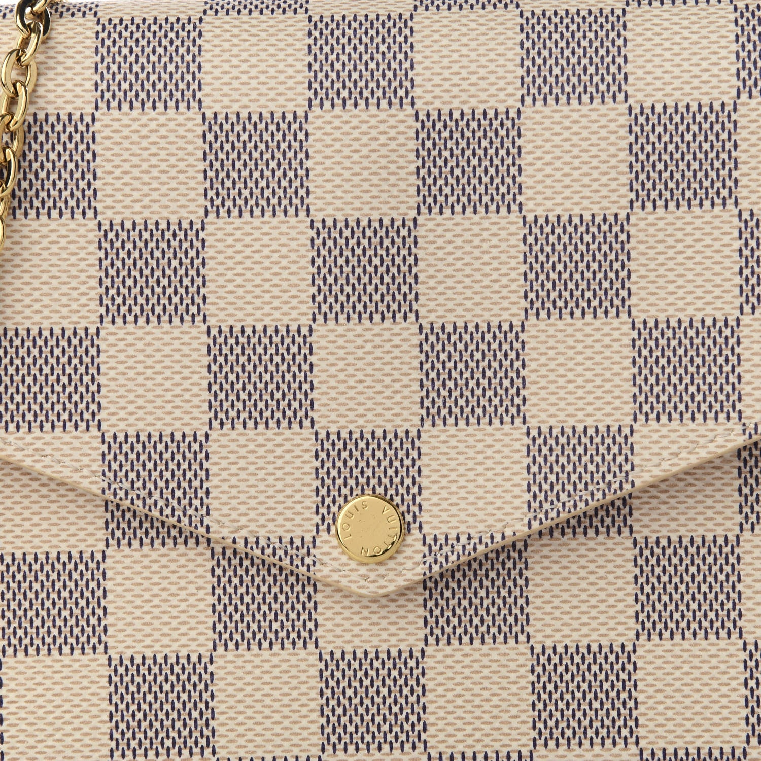 Louis Vuitton Damier Azur Pochette Felicie Chain Wallet Rose Ballerine 8 of 8