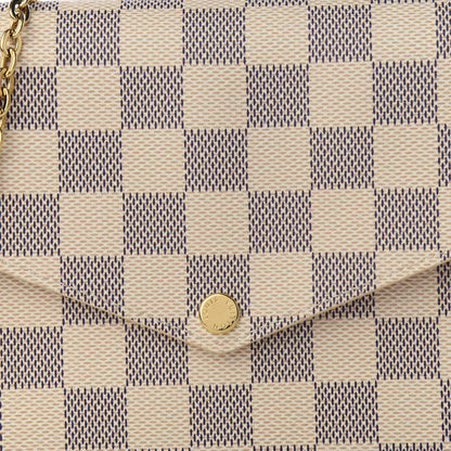 Louis Vuitton Damier Azur Pochette Felicie Chain Wallet Rose Ballerine 8 of 8