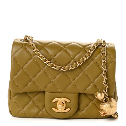 Chanel Lambskin Quilted Mini Pearl Crush Flap Green 1 of 10