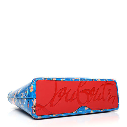 Christian Louboutin Patent Calfskin Small Greekaba Cabata Tote Blue 5 of 12
