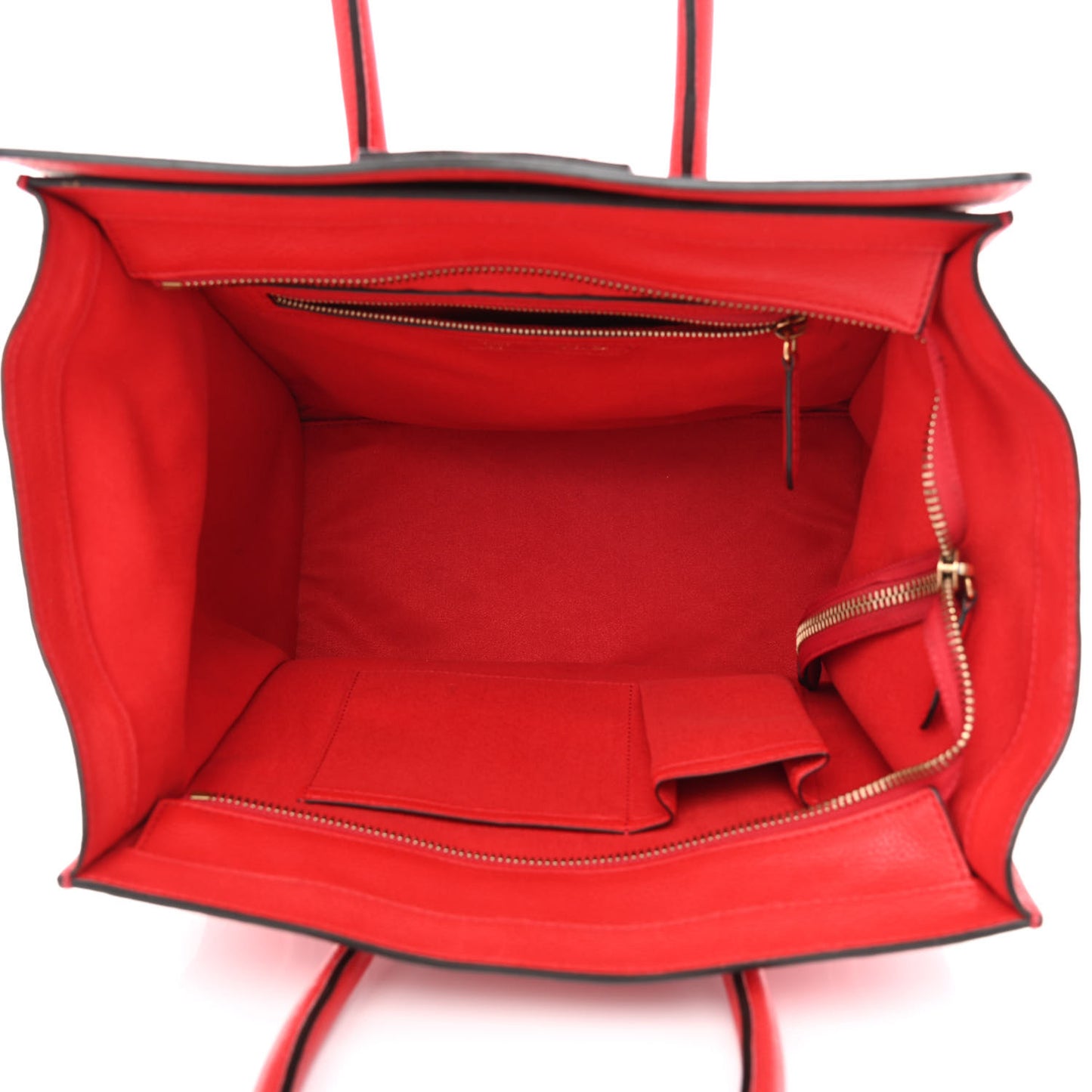 Drummed Calfskin Mini Luggage Coquelicot