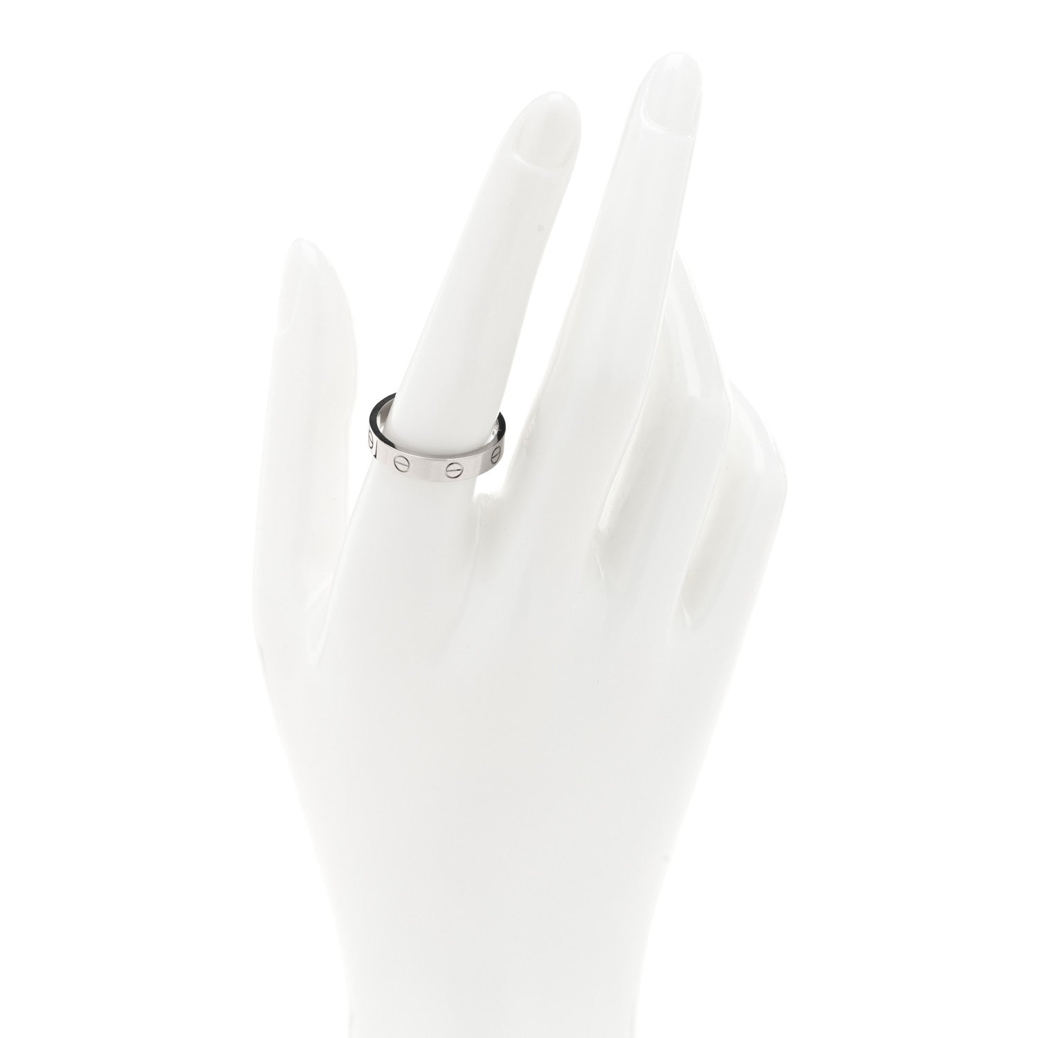 Cartier 18K White Gold 4mm LOVE Wedding Band Ring 57 8 2 of 4