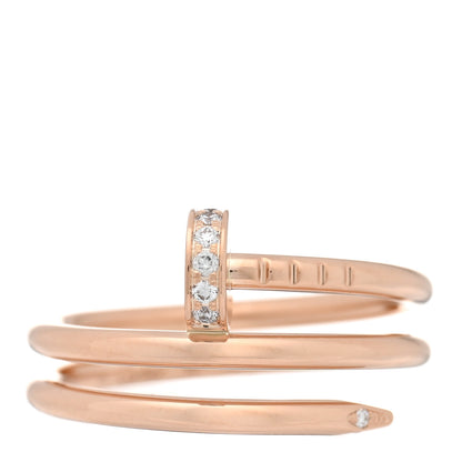 Cartier 18K Pink Gold Diamond Double Juste Un Clou Ring 50 5.25 1 of 4