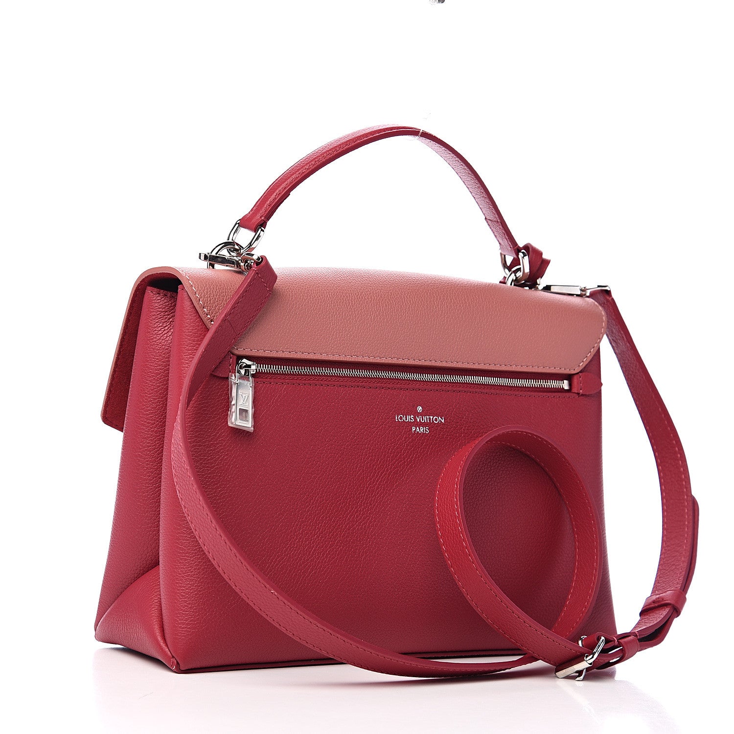 Louis Vuitton Soft Calfskin My Lockme Top Handle Rose Boudoir Lie de Vin Creme 2 of 9