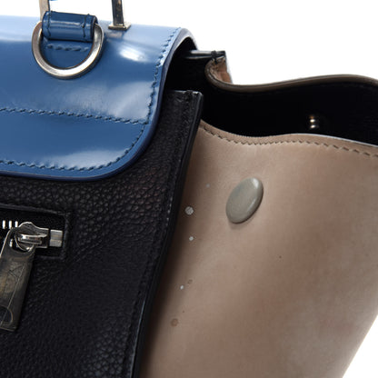 Celine Smooth Calfskin Nubuck Small Tri-Color Trapeze Medium Blue 12 of 20