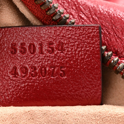 Gucci Glazed Calfskin Matelasse Heart Mini GG Marmont Round Shoulder Bag Romantic Cerise 7 of 10