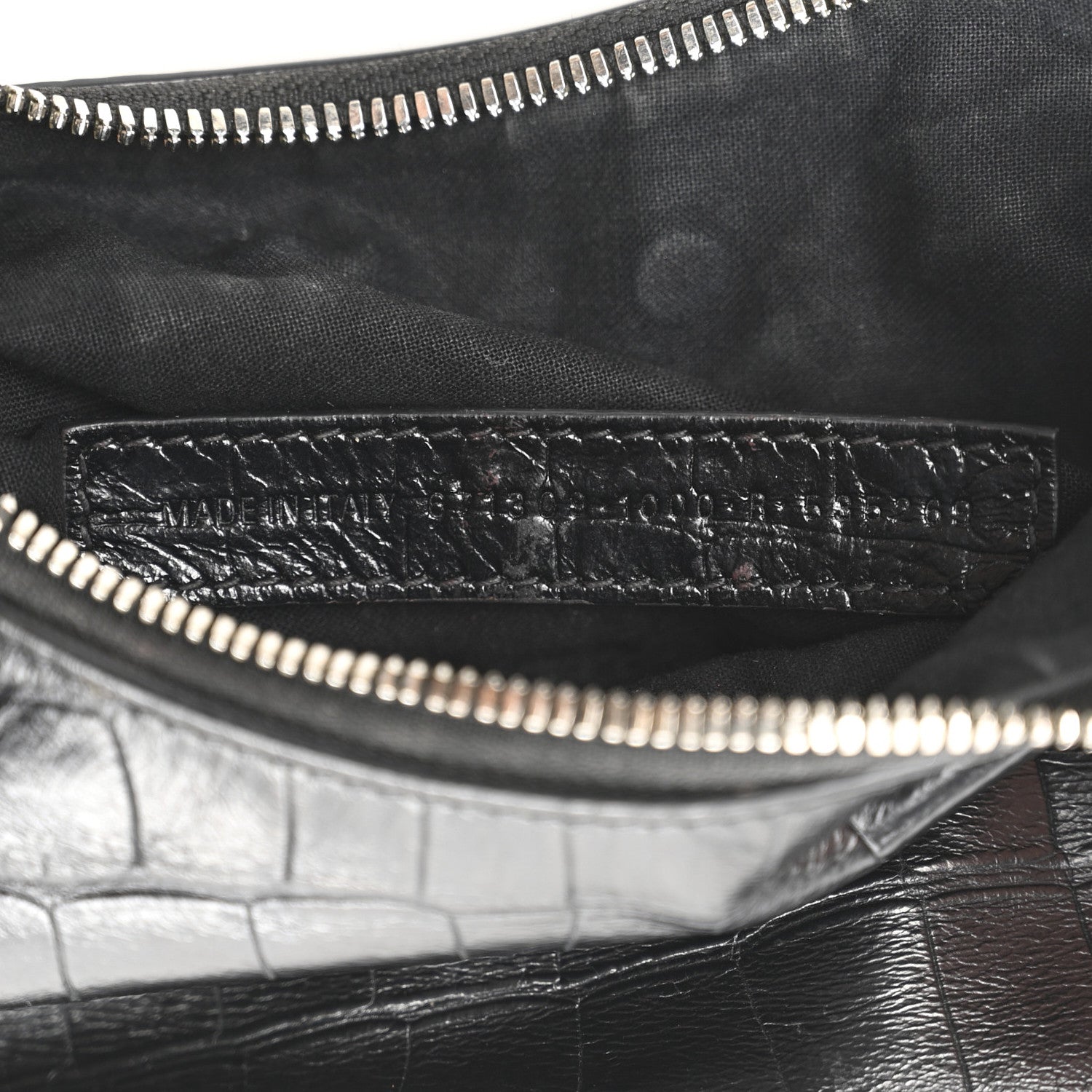 Balenciaga Extra Supple Calfskin Crystal Crocodile Embossed Le Cagole Shoulder Bag XS Black 8 of 11
