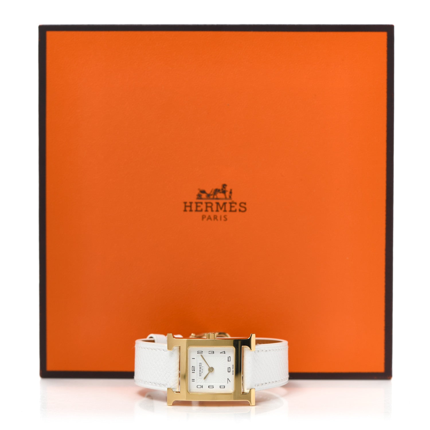 Hermes Stainless Steel Epsom 21mm Heure H Hour Quartz Watch Blanc 5 of 5