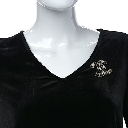 Chanel Crystal Coco CC Logo Brooch Silver 2 of 5