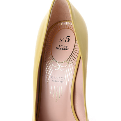 Gucci Nappa Bow High Heel Pumps 37 Light Mustard 8 of 11