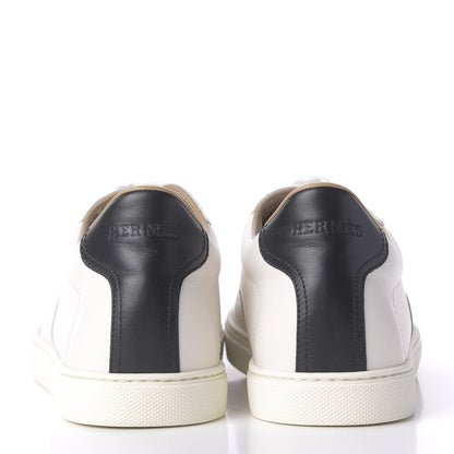 Hermes Calfskin Quicker Sneakers 41 White Black 7 of 10