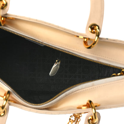 Christian Dior Patent Cannage Large Lady Dior White 4 of 15