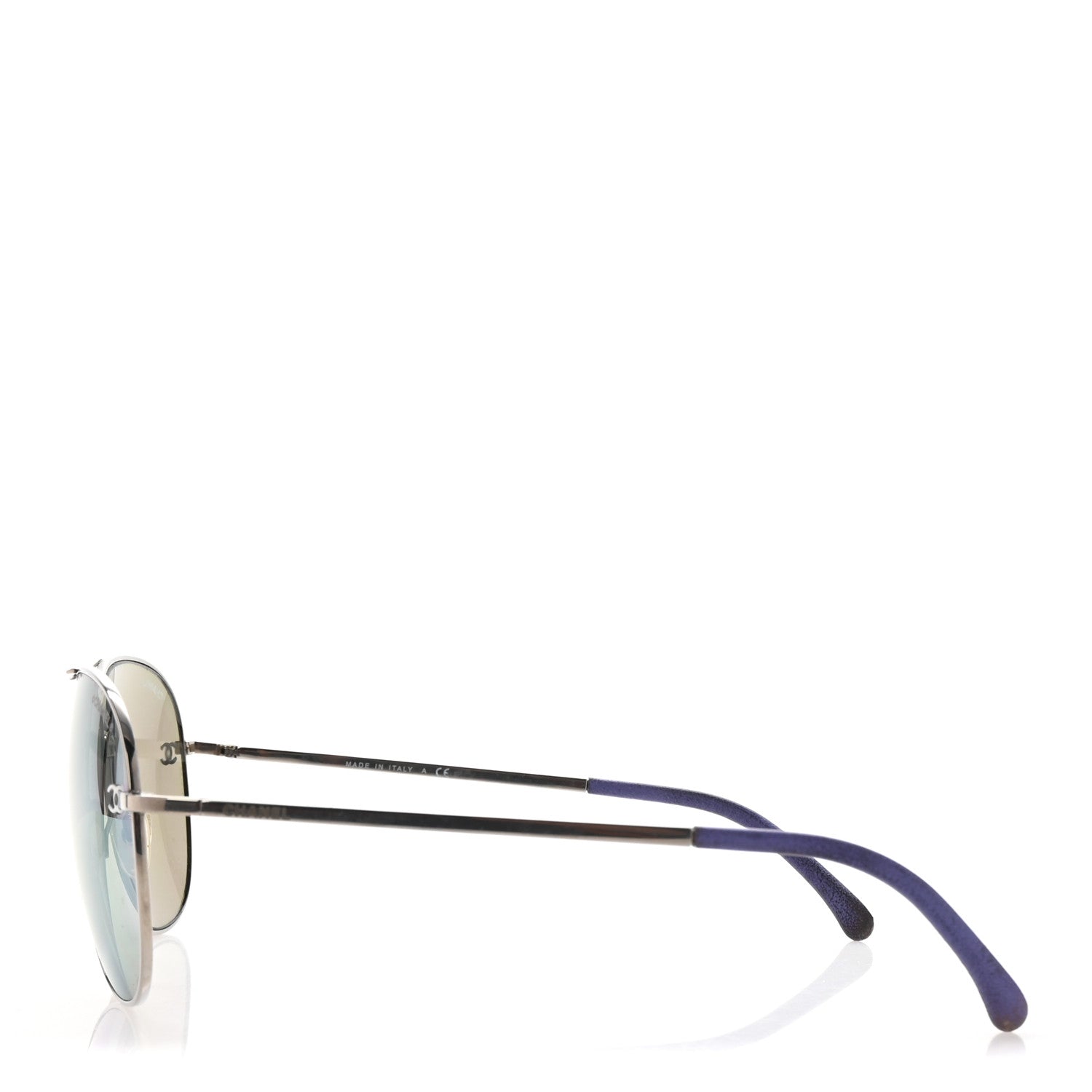 Chanel Metal Pilot Aviator CC Sunglasses 4189-T-Q Silver 3 of 8