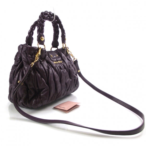 Miu Miu Lambskin Small Matelasse Coffer Purple 3 of 12