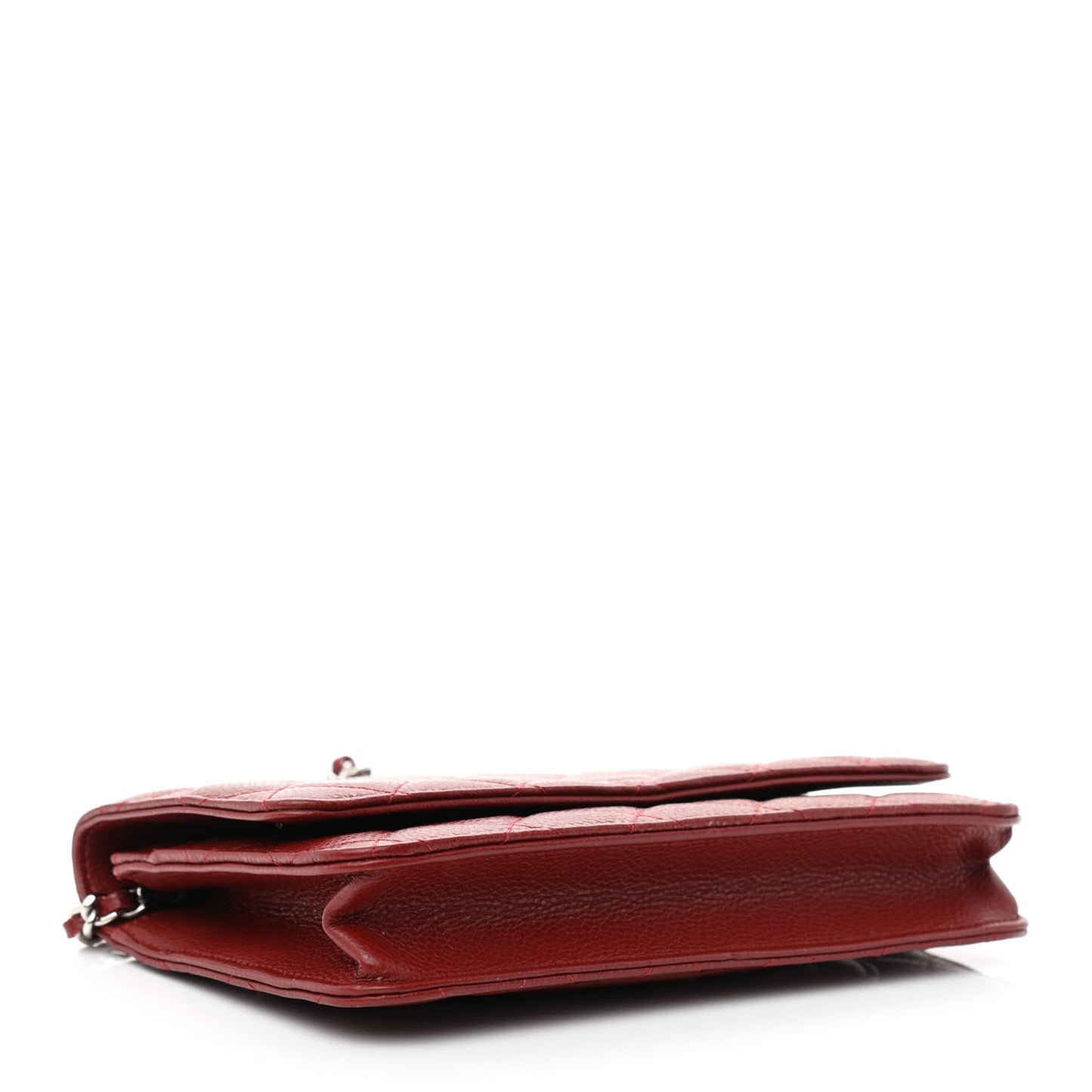 Caviar Quilted Wallet on Chain WOC Burgundy