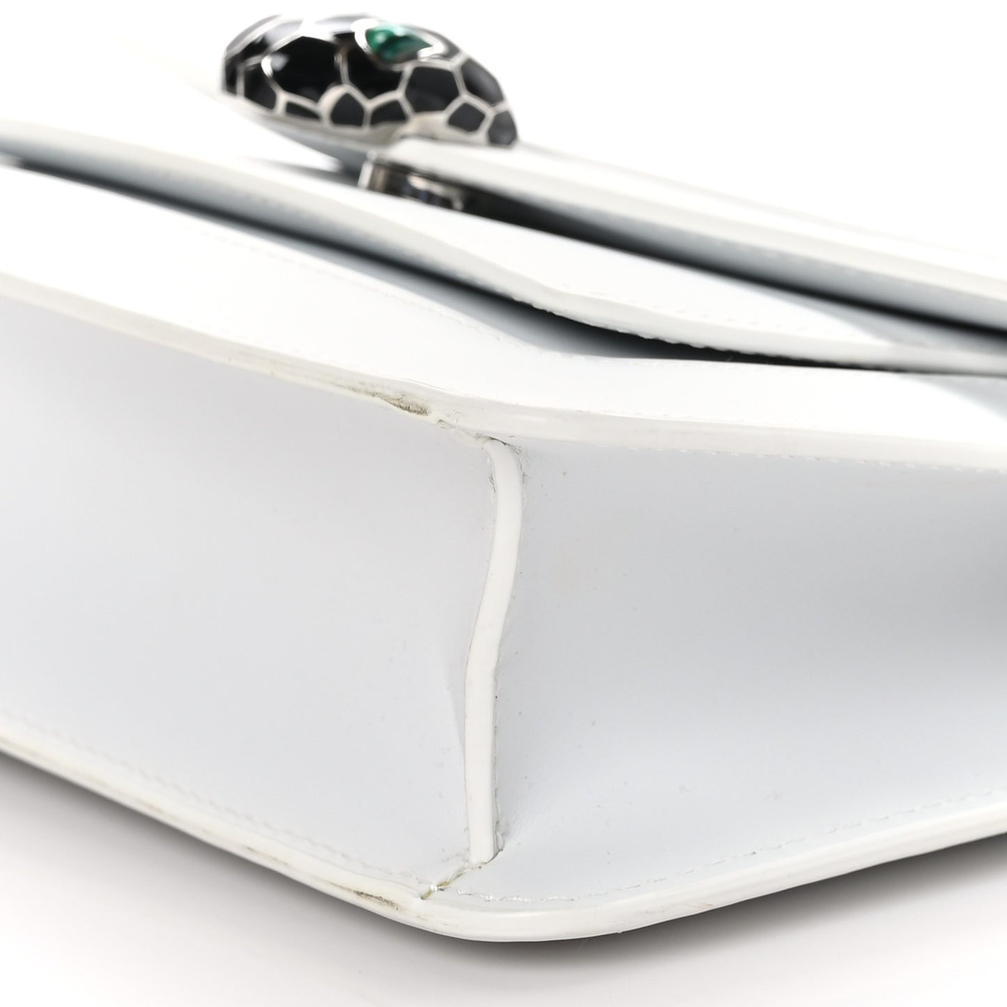 Calfskin Serpenti Forever East West Shoulder Bag White