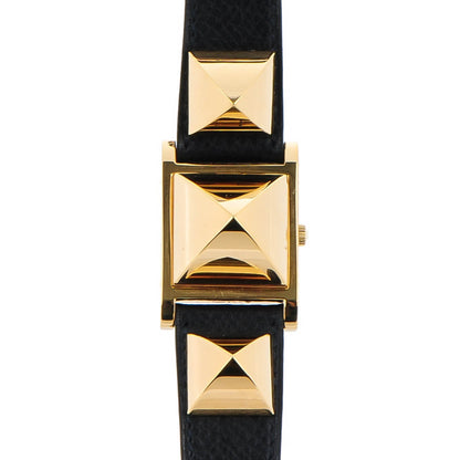 Hermes Stainless Steel Epsom 23mm Medor Quartz Watch Noir 1 of 8