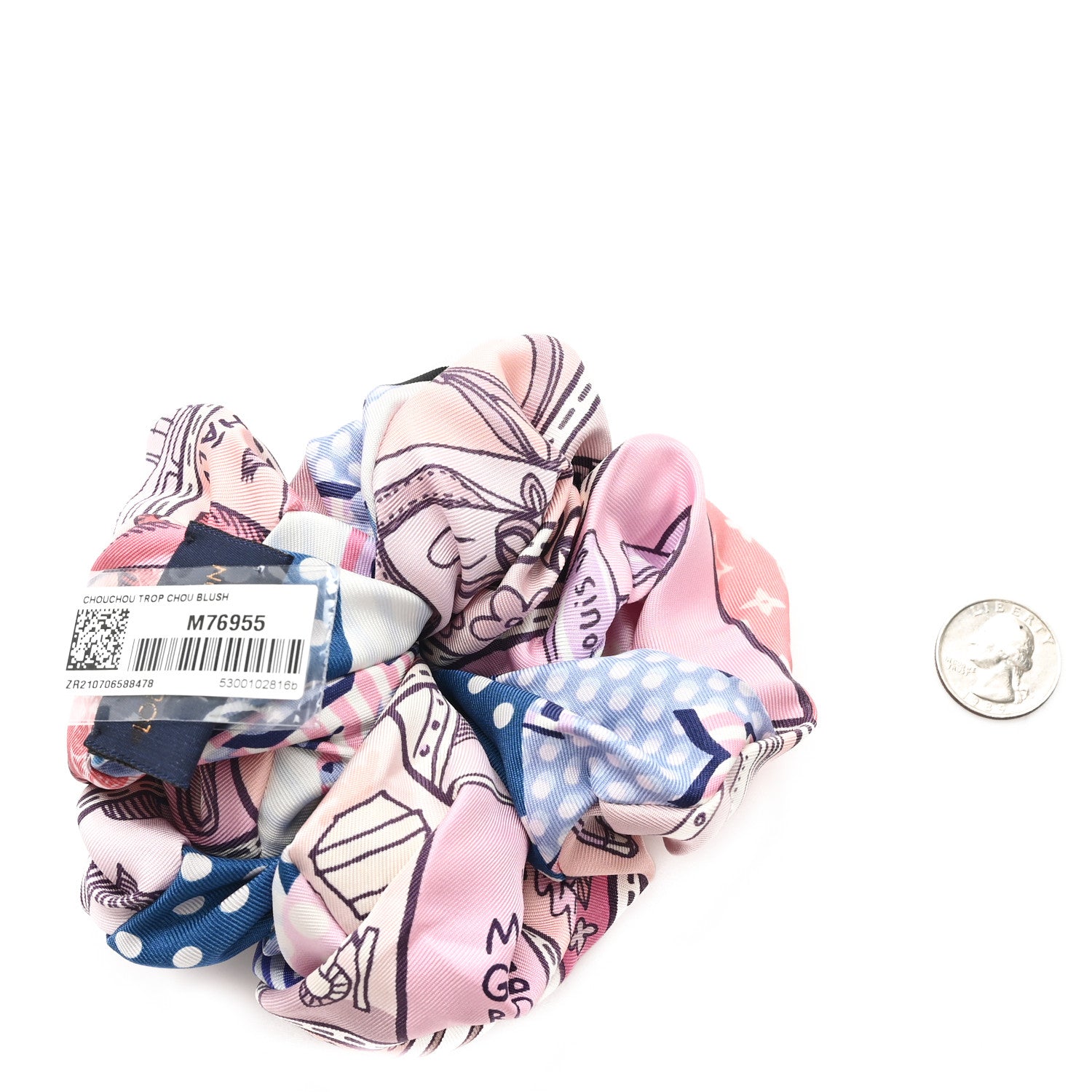 Louis Vuitton Silk Monogram Be Mindful Trop Chou Scrunchie Blush Pink 2 of 3